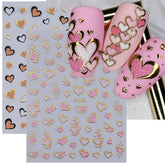 POWPOP Valentine heart sticker set for chic DIY nails
