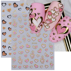 POWPOP Valentine heart sticker set for chic DIY nails