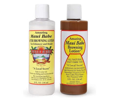 PP Maui Babe tanning lotion set—browning and after-browning formulas for moisturized skin