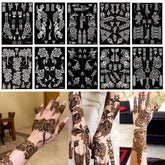 PPVWEY henna stencil hand-pair design for stylish temporary body art at parties.