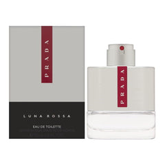 Prada Luna Rossa bottle front view, maritime-inspired design for discerning fragrance lovers