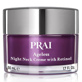 PRAI Beauty Ageless Throat Decolletage Night Creme jar visualizing overnight hydration