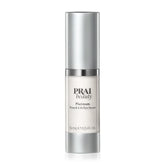 PRAI Beauty Platinum Firm and Lift Eye Serum bottle showcases premium firming formula for under-eye skin