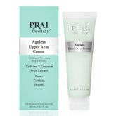 PRAI Upper Arm Creme bottle close-up showing minty fragrance and energizing scent.