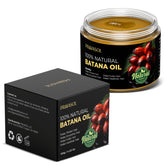 Praiasol Batana Oil bottle shows nourishing hair care potential.