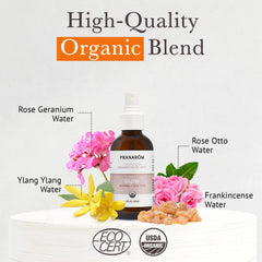 Pranarom Facial Mist on dry skin delivers immediate hydration and balance