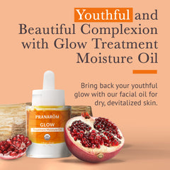 Pranarom Glow Treatment Moisture Oil dropper close-up for precise skin hydration