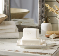 Pre de Provence soap bar creamy foam lather demonstrates rich cleansing experience