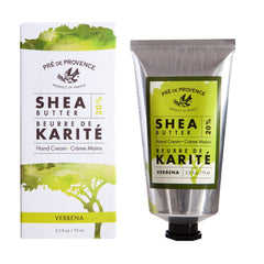 Pre de Provence soothing hand cream Verbena 75ml tube front promotes moisturization and protection.