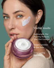 Premier BIOX anti-aging cream being applied on the face for gentle lift