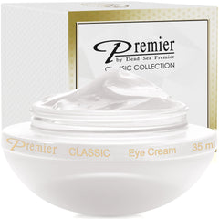 Premier Dead Sea Eye Cream tube close-up with nourishing formula for the eye area.