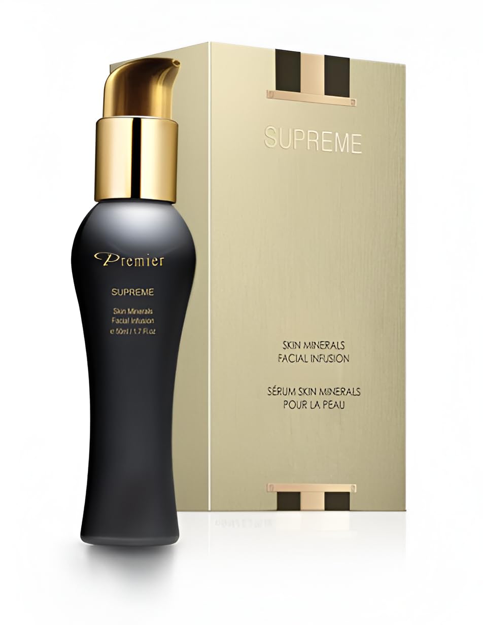 Premier Dead Sea Supreme Facial Infusion bottle for radiant, hydrated skin