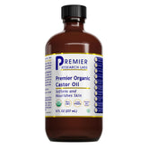 Premier Research Labs organic castor oil bottle pour for clean skincare routine.