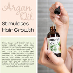 Argan oil dropper enables easy, mess-free application for hair care