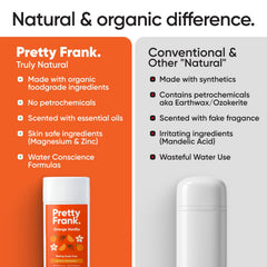 Pretty Frank packaging with eco-friendly labels supports sustainable shopping and easy disposal.