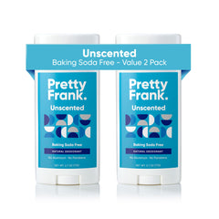 Pretty Frank unscented deodorant application for quick odor protection