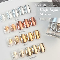 PrettyDiva applicators for precise chrome powder application on nails.