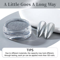 PrettyDiva chrome powder with UV-LED curing guidance ensures proper set.