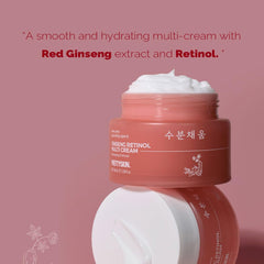 PRETTYSKIN ginseng extract retinol multi cream texture reveals nourishing cream.