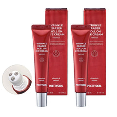PRETTYSKIN Roll On Eye Cream bottle with cooling hydration for under-eye skin.