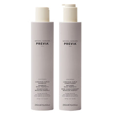 PREVIA Curlfriends Shampoo bottle front shows a hydrating formula for curls.