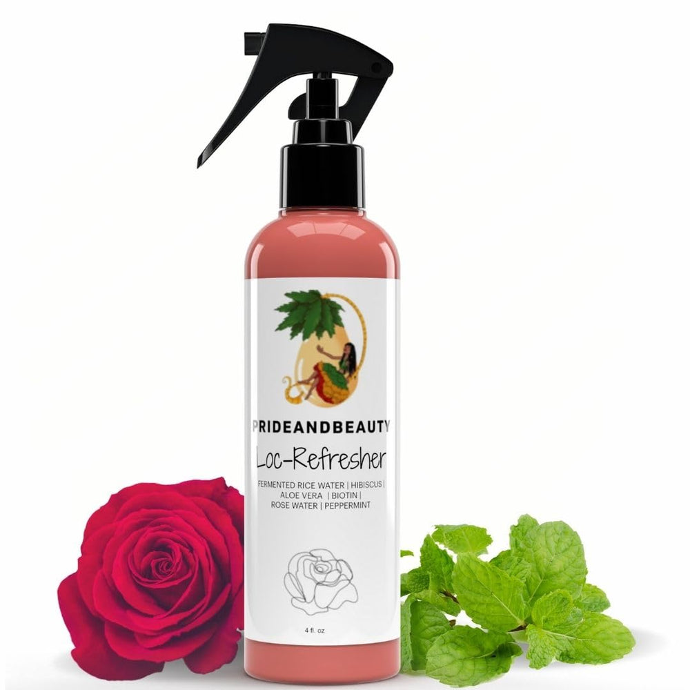 PRIDE AND BEAUTY Rose Water Locs Spray provides refreshing hydration for daily scalp care
