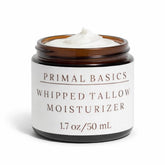 Primal Basics vanilla beef tallow moisturizer jar with natural packaging and subtle vanilla aroma.