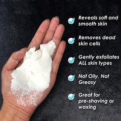Sugar Exfoliant close-up: natural cane sugar for gentle skin smoothing.