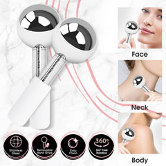 PRIME Fitness Ice Globes neck massage for a lifted appearance and relaxed muscles.