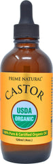 Prime Natural Castor Oil kit with eyelash and eyebrow applicators for precise use.