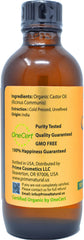Prime Natural cold-pressed castor oil texture shows rich golden oil for deep moisturization.