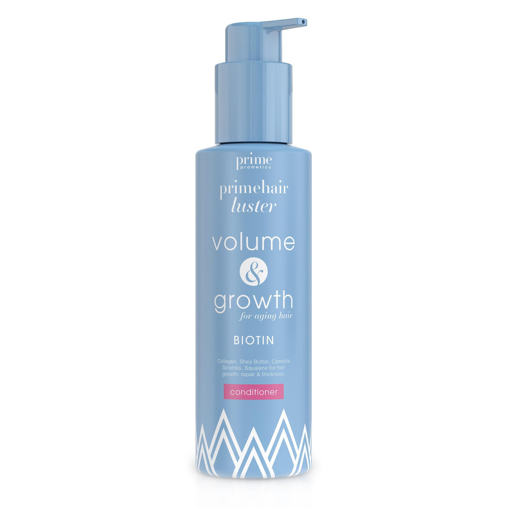 Prime Prometics PrimeHair Luster conditioner bottle for silky, manageable hair.