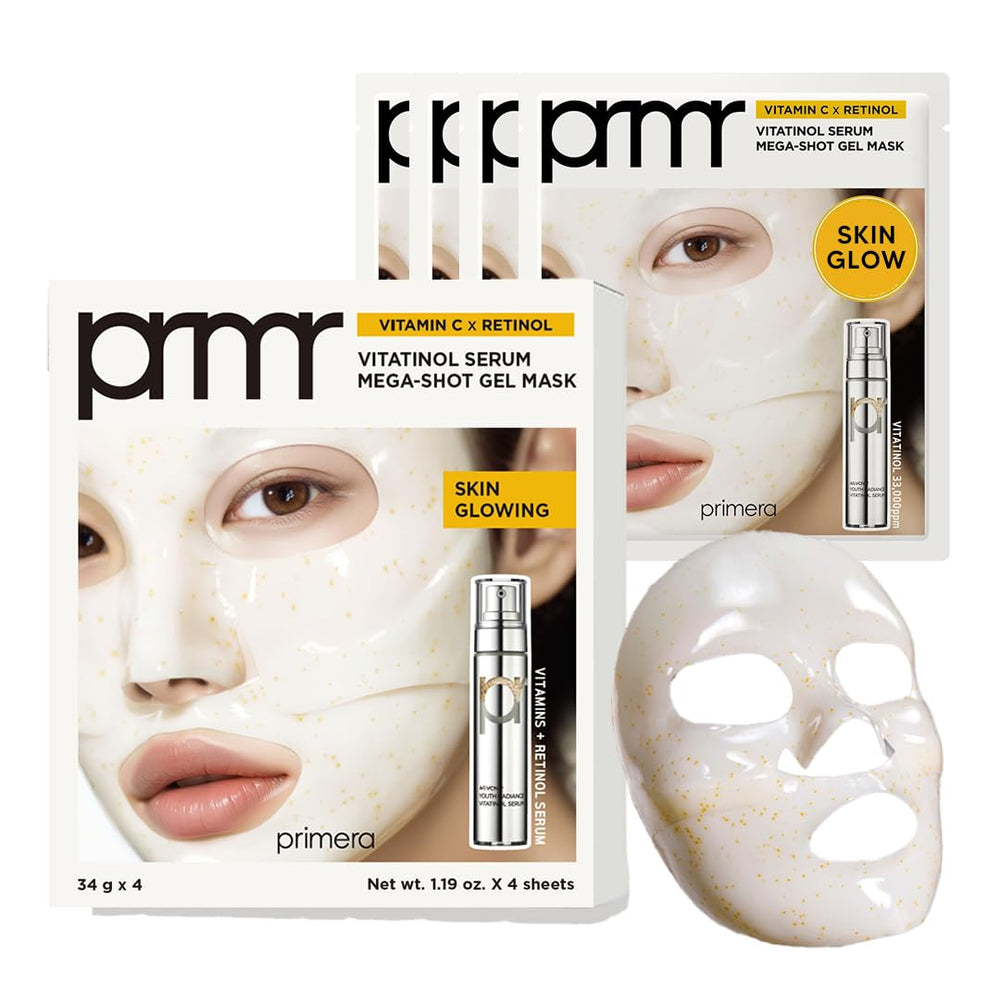 Primera PRMR Vitatinol Serum Gel Mask bottle ready for overnight skin care.