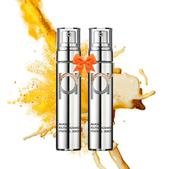 Primera Vitatinol serum bottle pour showing dual-bottle set for daily glow