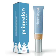 PrimeSkin CC+ Cream Light bottle shows a soft-matte finish for mature skin.