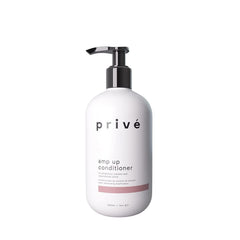 Privé Amp Up conditioner bottle highlighting weightless volume for fine hair