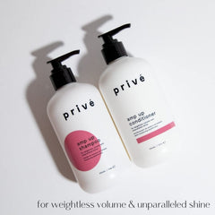 Privé Amp Up ingredients display acai and green tea for antioxidant protection