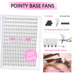 Large tray of 320 fans for efficient lash refills in busy studios.