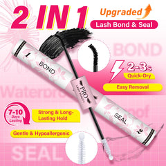 PRO LASHBEAUTY Lash Cluster Glue wand aids precise black bonding and eyeliner effect