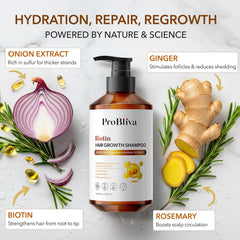 ProBliva Biotin Shampoo hair roots focus on stronger strands