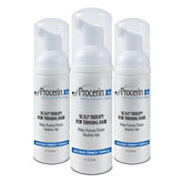 Procerin Hair Loss Foam bottle showing natural ingredients and DHT-blocking promise.