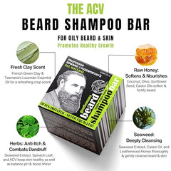 Professor Fuzzworthy's beard shampoo bar close-up of natural ingredients for gentle cleansing