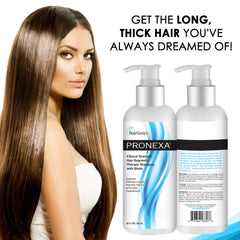 Pronexa Hairgenics clinical-strength shampoo foam closeup showing rich lather for scalp cleansing