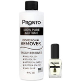 Pronto 8 oz pure acetone nail remover bottle for fast polish removal.