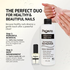 Pronto cuticle oil nourishing dropper for hydrating nails.