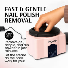 Pronto electric nail steaming bowl control panel highlighting easy operation for salons