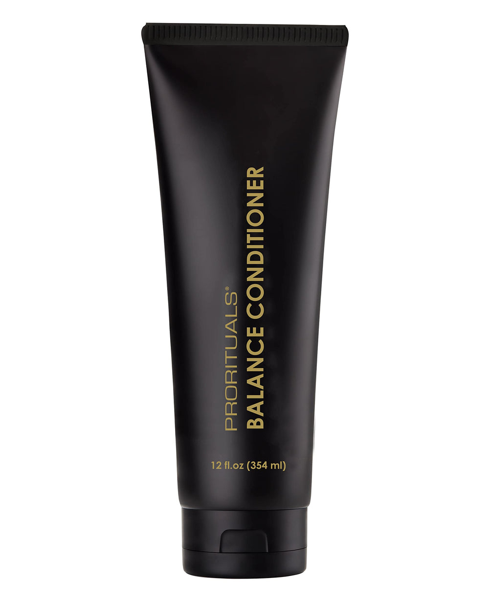 Prorituals Balance Conditioner bottle promotes color-safe deep conditioning.