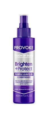 PROVOKE Touch of Silver leave-in conditioner bottle pour for quick hydration and easy styling.