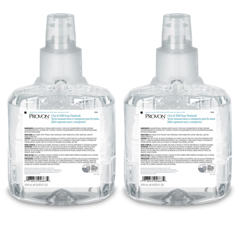 Provon LTX-12 clear foam handwash bottle for hygienic office use