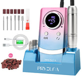 PRYZUNA Electric Nail Drill 45000RPM motor close-up showing powerful performance for gel nails.